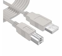 TECHZOCO Cable Impresora, Cable USB para Impresora, USB 2.0 Tipo A a Tipo B, cable de escáner, Compatible con HP, Epson, Canon, Brother, Lexmark, Disco Duro, Fotografía, Beige, 1.80 Metros
