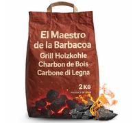 TECHZOCO Carbón de leña Vegetal, Carbón para Barbacoa, Brasas Bajas en Chispas y Calor Uniforme, 100% ecológico, Produccion en Extremadura, Contiene 1 Saco de 2 Kg