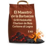 TECHZOCO Carbón de leña Vegetal, Carbón para Barbacoa, Brasas Bajas en Chispas y Calor Uniforme, 100% ecológico, Produccion en Extremadura, Contiene 1 Saco de 5 Kg