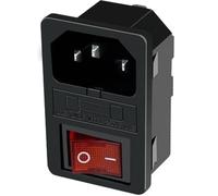 TECHZOCO Conector alimentación con Fusible, panel conexión C14 con fusible, Modulo conexión C14 sin marco, C14 AC 10A 250V, Apto para maquinas industriales, Maquinas recreativas, Impresora 3D