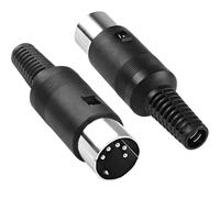 TECHZOCO Conector Audio DIN 5 Pines, Conector Midi 5 Pin, Adaptador Macho DIN de 5 Pines, Compatible con Bang & Olufsen B&O, PowerLink, BeoLab 3, Ordenador, Sonido, Negro, 1 Unidad