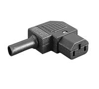 TECHZOCO Conector IEC C13 Hembra de 3 Pines acodado, Enchufe C13 Hembra ángulo, Enchufe IEC C13, Adaptador C13 3 Pin Angular, IEC-60320 C13, Apto para Cable de 0,75 mm2, 250 voltios, 10A, acodado
