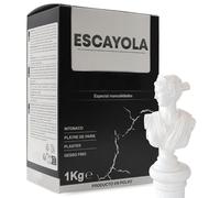 TECHZOCO Escayola para moldear, Escayola en polvo, Escayola para manualidades, Producto en polvo, Tiempo de fraguado mínimo 24 horas, Modo preparación para diluir en agua, Color Blanco, Contiene 1 Kg