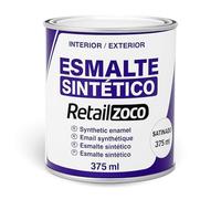 TECHZOCO Esmalte Sintético, Pintura Esmalte, synthetic enamel, Uso en maderas y metales, Apto para interior/Exterior, Contiene 375 ml, Color Blanco Satinado