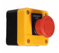 TECHZOCO Interruptor de Botón de Presión para Parada de Emergencia, Seta Pulsador Emergencia, Botón para Emergencia, Instalación orificio de apertura 22 mm, NO/NC DPST | 660V 10A