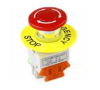 TECHZOCO Interruptor de Botón de Presión para Parada de Emergencia, Seta Pulsador Emergencia, Botón para Emergencia, Instalación orificio de apertura 22 mm, NO + 1 NC DPST, 660V 10A