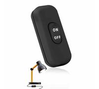 TECHZOCO Interruptor Lampara, Interruptor de paso unipolar para lámpara de sobremesa, Basculante encendido y apagado, interruptor para lamparita, 250V 6A, Incluye marcaje ON/OFF, Negro