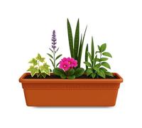 TECHZOCO Jardinera de plástico sin plato, Balconera plástico, Macetero para Jardín, Fabricado en Polipropileno, Apto balcón, Patio, Interior/Exterior, 40 cm Largo x 15 cm Alto x 18 cm Fondo, Terracota