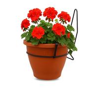 TECHZOCO Macetero con Soporte de Pared, Maceta Redonda plástico, Tiesto Colgar Flores, Fabricado en Polipropileno, Recipiente Pared para Flores, 20 cm diámetro x 11.3 cm Base x 15 cm Alto, Terracota