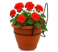 TECHZOCO Macetero con Soporte de Pared, Maceta Redonda plástico, Tiesto Colgar Flores, Fabricado en Polipropileno, Recipiente Pared para Flores, 25 cm diámetro x 14 cm Base x 19.5 cm Alto, Marrón