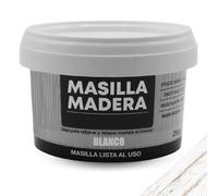 TECHZOCO Masilla Madera Blanca, Ideal para rellenar y y reparar madera al interior, Masilla lista al uso, Rellenadora de agujeros, Color Blanco, Contiene 250 gramos