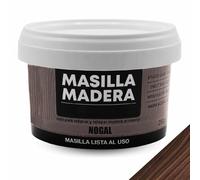 TECHZOCO Masilla Madera Nogal, Ideal para rellenar y y reparar madera al interior, Masilla lista al uso, Rellenadora de agujeros, Color Nogal, Contiene 250 gramos