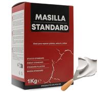 TECHZOCO Masilla Standard de Pared, Pasta para reparar grietas, enlucir y alisar, Producto en polvo, Ideal para reparar fachadas, Modo de preparación para diluir en agua, Color Blanco, Contiene 1 Kg