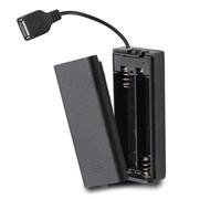TECHZOCO Portapilas con Interruptor ON/Off, Soporte de Batería AA, Caja de Batería, Porta Pilas, Incluye Cable USB Hembra, Voltaje Total: 3V (1.5V por Pila), Apto para 2 Pilas LR6 AA (FR6, HR6, LR6)