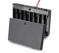 TECHZOCO Portapilas con Interruptor ON/Off, Soporte de Batería AA, Caja de Batería, Porta Pilas, Incluye Cable de 200mm, Voltaje Total: 12V (1.5V por Pila), Apto para 8 Pilas LR6 AA (FR6, HR6, LR6)