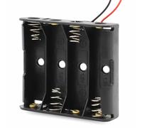 TECHZOCO Portapilas LR3 AAA, Soporte de Batería LR3, Caja para Pila LR3, Incluye Cable de 200mm, Voltaje Total: 6V (1.5V por Pila), Longitud 5.2 cm, Apto para 4 Pilas LR3 AAA (FR3, HR3, LR3)