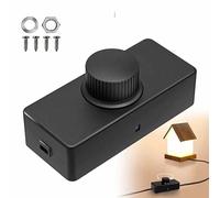 TECHZOCO Potenciómetro regulador de luz con Interruptor, Dimmer LED, Interruptor regulador intensidad, Atenuador de luz, Apto para 12V-24V DC 800Hz-16KHz, Potencia 8A 196W Max, Conexión por tornillo