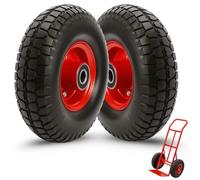 TECHZOCO Ruedas de carretilla, Rueda Carros de Almacén, Rueda neumática, Llanta de Acero, Diámetro 260 mm, Ancho de banda 85 mm, Diámetro buje 20 mm, Soporta hasta 120 Kg, 2 Unidades