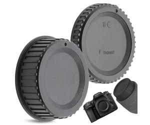 TECHZOCO Tapa Cuerpo Frontal y Tapa Trasera de Objetivo, Compatible con Nikon D7500 D7200 D7100 D7000 D5600 D5300 D5200 D5100 D3500 D3400 D3300 D3200 D3100 D850 D810 D800 D750 D600