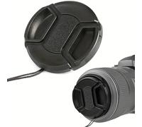 TECHZOCO Tapa para Lentes de Camara, Tapa de protección Snap On, Tapa Protector Lente Camara, Tapa Objetivo Universal, Compatible con Nikon, Canon, Sony, Fujifilm, Pentax, Negro, 55 mm