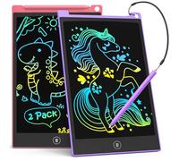 TECJOE Paquete de 2 tabletas de escritura LCD, 8.5 pulgadas, coloridas tablas de dibujo para niños, juegos de viaje, juguetes de aprendizaje, regalos de cumpleaños para niños y niñas de 3, 5, 6 años