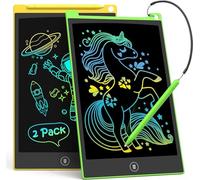 TECJOE Paquete de 2 tabletas de escritura LCD, 8.5 pulgadas, tablero de garabatos colorido para niños, bloc de dibujo reutilizable borrable, juguetes de aprendizaje, regalos para niños y niñas de 3,