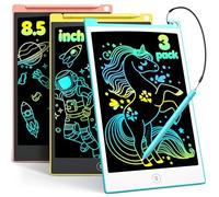 TECJOE Tableta Escritura LCD Color Paquete de 3, Colorida Pizarra LCD de 8.5 Pulgadas, Tableta de Escritura, Tableta Electrónica Gráfica, Juguete Regalo Niño 3 4 5 6 7 Años