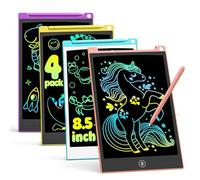 TECJOE Tableta Escritura LCD Color Paquete de 4, Colorida Pizarra LCD de 8.5 Pulgadas, Tableta de Escritura, Tableta Electrónica Gráfica, Juguete Regalo Niño 3 4 5 6 7 Años