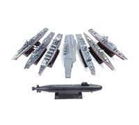 TECKEEN 8 portaaviones de plástico de 15 cm, modelo 4D, modelo Cruiser Frigate, submarino, acorazado, barco, exposición de ciencias militares (kit desmontado)