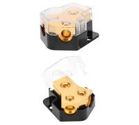 TECKEEN Bloque de distribución de energía para coche, divisor de amplificador de audio de 2 vías, calibre 0/2/4 en salida de calibre 4/6/8