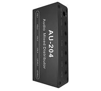 TECKEEN Mezclador de audio de 4 vías estéreo 4 en 1 salida mezclador de audio con funda auriculares amplificador 2 vías 4 vías entrada 1 salida 3.5mm