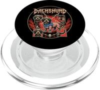 Teckel Dachshund USA Patriotic 80s Rock Music Rockstar PopSockets PopGrip para MagSafe