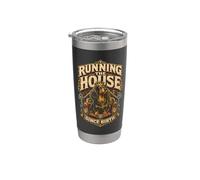Teckel de pelo duro Running The House Since Birth Vaso térmico de acero inoxidable de doble pared