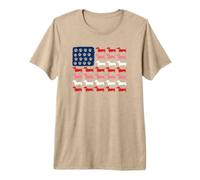 Teckel Paws and Stripes Forever Camiseta Premium