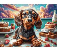 Teckel tierno Piscina Puzzle 500 Piezas Cartón Resistente para Adultos Fauna Silvestre Entretenimiento Individual Desconectar Estrés Colgar En Pared Idea De Regalo 500 PCS