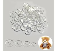TECKI 160 Piezas Botones Transparentes - Botones De Resina De 10mm, 12,5mm, 15mm, 20mm, 25mm, Botones Redondos De 2 Agujeros, Reversibles, Botones De Camisa, Botones Decorativos Artesanales