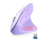 TECKNET 2.4G Ratón Vertical Inalámbrico, 4800DPI 5 Niveles Ajustable Ratón Ergonómico Silencioso, 6 Botones, Ratón Óptico con Luces Indicadoras para Laptop, Desktop, PC, Macbook