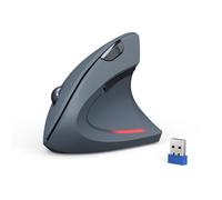 TECKNET 2.4G Ratón Vertical Inalámbrico, 4800DPI 5 Niveles Ajustable Ratón Ergonómico Silencioso, 6 Botones, Óptico con Luces Indicadoras para Laptop, Desktop, PC, Macbook (Gris)