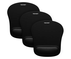 TECKNET 3 Packs Alfombrilla Ratón con Reposamuñecas, Gaming Mouse Pad Ergonómica con Apoyo, Espuma Viscoelástica, Tacto Agradable & Impermeable, Alfombra Raton con Cojín, Base de Goma no Deslizante