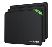 TECKNET 3 Packs L Alfombrilla Ratón Gaming - 270x210x3mm Mouse Pad con Base Goma Antideslizante, Superficie Impermeable, Bordes Cosidos, Seguimiento Suave y Preciso