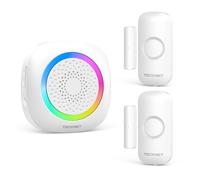 TECKNET Alarma de Puerta y Ventana Inalámbrica, Timbre con Alcance de 300 m, 61 Melodías y Indicador RGB, Sistema de Seguridad para Hogar, Tienda u Oficina
