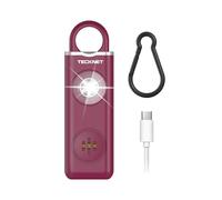 TECKNET Alarma Personal de Emergencia, 130dB con Luz Estroboscópica, Recargable, Llavero de Alarma de Seguridad para Ancianos/Mujeres/Niños/Alarmas de Seguridad de Autodefensa