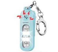 TECKNET Alarma Personal Defensa Personal 130 dB, Alarma Personal para Mujeres con Luz SOS Estroboscópica, Impermeable IPX4 Recargable, Alarma Sonora Fuerte para Niños y Ancianos, Azul
