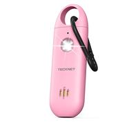 TECKNET Alarma Personal para Mujer, Alarma de Bolsillo con Sirena de 130 dB y luz de Señalización LED, Autodefensa Recargable por USB Tipo C, Alarma Personal para Niños, Ancianos