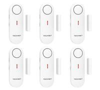 TECKNET Alarmas de Puertas y Ventanas, Sensor Puerta Alarmas para Casa, Alarma y Timbre 2 en 1, Control de Volumen de 3 Niveles, Alarma Puerta con Sirena para Hogar, Tienda, Oficina, Garaje (6 PCS)