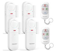 TECKNET Alarmas para Casa, Alarma Casa, Alarma Puerta con Control Remoto, Timbre y Sirena Dos en Uno, Réglage du Volume à 4 niveaux, Fácil de Instalar, Alarmas para Puertas de Casa, Hotel Garaje
