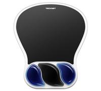 TECKNET Alfombrilla de Ratón con Reposamuñecas, Gel de Doble Color Transpirable, Superficie de PVC Impermeable y Base de PU Antideslizante. Mousepad Ergonómica Diseñada para Trabajo y Gaming, Negro