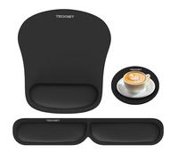 TECKNET Alfombrilla de Ratón Ergonómica, Reposamuñecas para Teclado y Alfombrilla de Escritorio, Kit de Mouse Pad con Reposamuñecas de Espuma Viscoelástica, Antideslizante