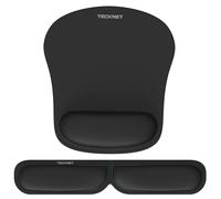 TECKNET Alfombrilla Ratón con Apoyo, Cojín Alfombrilla de Ratón y Almohadilla de Teclado Ergonómico (Base de Goma no Deslizante) - Superficie Texturizada Impermeable