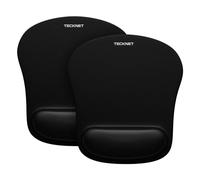 TECKNET 2 Packs Alfombrilla Ratón con Reposamuñecas, Gaming Mouse Pad Ergonómica con Apoyo, Espuma Viscoelástica, Tacto Agradable & Impermeable, Alfombra Raton con Cojín, Base de Goma no Deslizante